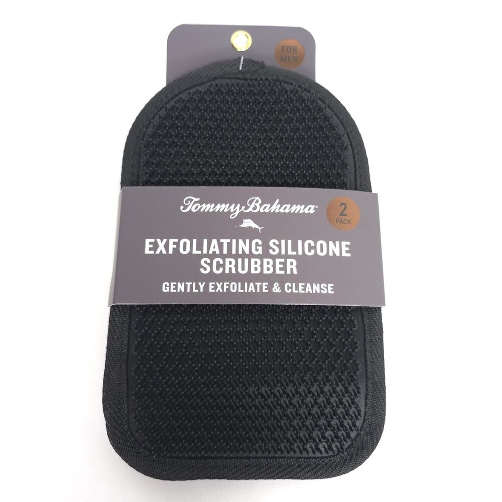 TOMMY BAHAMA New Men's Exfoliate Silicone‎ Scrubber 2 Pack Gently Exfoliate
